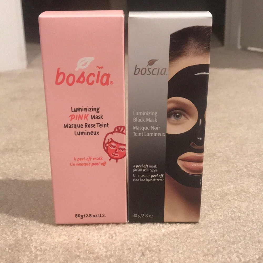 Boscia Luminizing Pink and Black Peel-Off Masks